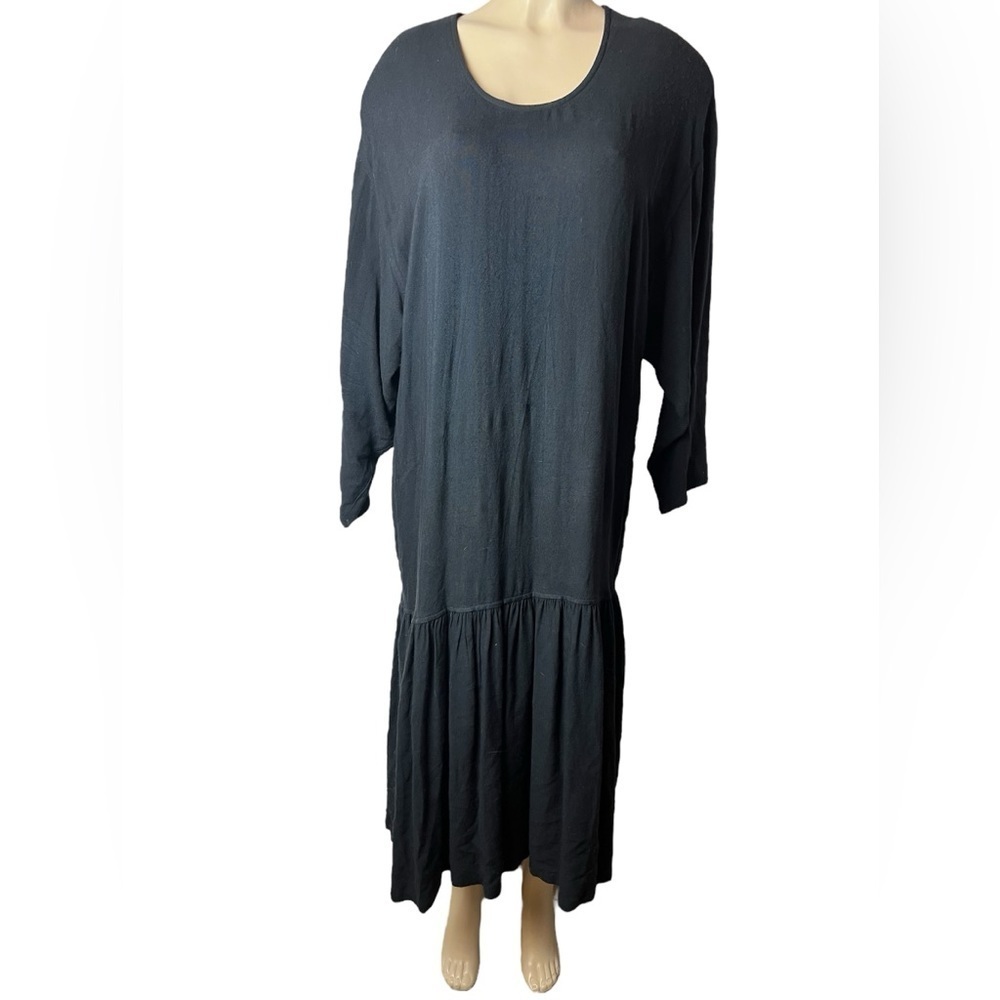 Vikki Vi Maxi Scoop Neck Pullover Dress in Black Size 14W​​​​